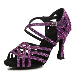 MINITOO Femme Danse Chaussures avec Strass Mariage Soir&eacute;e Sandals avec Talon L357 Violet EU 40.5 (Shaoguanshi Borun Maoyi Youxiangongsi, neuf)