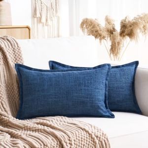 LRartdeco Housse de Coussin Canape Rectangulaire 30x50 Coussins Canap&eacute; Decoratif Boh&ecirc;me Style Maison Campagne de Ferme pour Chambre Salon Lit Bleu Lot de 2 (LRartdeco Home, neuf)