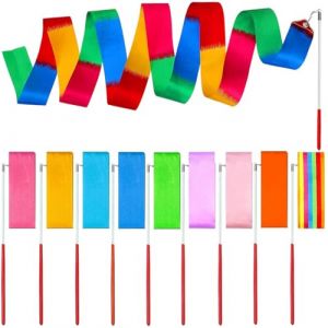 QHFlashbuy 10 Pièces Ruban de Danse,2M Gym Fitness Rubans Danse Ruban de Gymnastique Enfant pour la Formation de Danse Artistique pour Enfants Danse Artistique (QHFlashbuy, neuf)