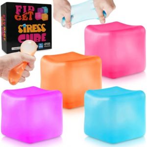 4pcs Fidget Cube Balle Anti-Stress, Balle Anti-Stress pour Adultes, Cube À Sucre, Cube À Presser, Balles Sensorielles, Cube Anti-Stress pour Les Enfants (HOSMATOA, neuf)