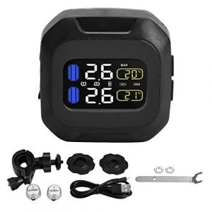Nikou Capteur De Pression Des Pneus De Moto,Capteur Tpms De Moto Tpms Sans Fil Avec 2 Capteurs Externes, SystèMe De Surveillance De La Pression Des Pneus (ileesi, neuf)