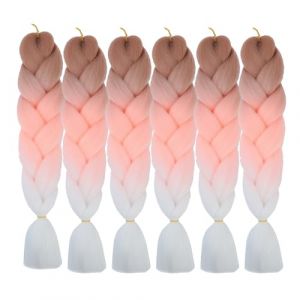 Tresse extensions, tresse de cheveux synthétiques 6 Pack ombre tresse cheveux kanekalon cheveux tresse géante tresse cheveux tresse extensions de cheveux (c52) (Shangxiu company, neuf)