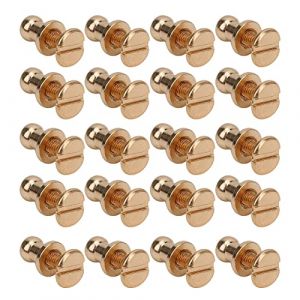 Tnfeeon Jeu de Vis &agrave; Rivets, Cuivre de Haute qualit&eacute;, Construction Robuste, Petite Taille &ndash; Id&eacute;al pour l'artisanat du Cuir, la R&eacute;paration de Sacs, la D&eacute;coration de Chaussures (T&ecirc;te de moine or 7*5mm) (Ovalat, neuf)