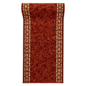 Mazovia Tapis Antid&eacute;rapant - Tapis Couloir Long - Tapis Classique Motif - Tapis Salon, Chambre, Cuisine - Certifi&eacute; Oeko-Tex - Tapis de Couloir au Metre - Rouille Terracotta 67x300 cm (Mazovia, neuf)