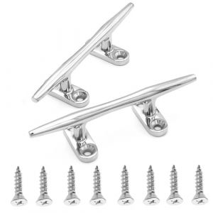 9Tong Corde Lourde Taquet Bateau Marin Base Ouverte Taquet d'amarrage Acier Inoxydable Kayak Taquet pour Bateaux de Quai SUS316 150mm 2pcs (9Tong, neuf)