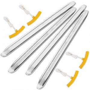 FWEEK 4 Pièces Démonte Pneu Voiture, 30cm Démonte Pneu Moto, Demonte Rneu Moto/Voiture, Levier Demonte Pneu, Argent (FWEEK, neuf)