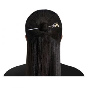 Épingle à cheveux argentée Qipao pour robe - Fleur de jonquille - Taille unique (HangErFeng, neuf)