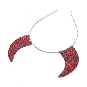 Beaupretty Coiffe De Cornes De Diable Bandeau D'oreille De Diable Casque Halloween Cornu Bandeau Accessoire Photo D'halloween Corne De Démon Cerceau De Cheveux En Corne De Boeuf Rouge Strass (lorianca, neuf)