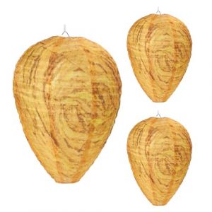 Xmart 3 Pièces Faux Nid de Frelons Imperméable Leurre Faux Nids de Guêpes Dissuasive Efficace Leurres de Nid de Guêpe Piège à Guêpes pour Maison et Jardin Extérieur (MEIZHEN, neuf)