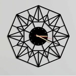 Dekory Horloge Murale en M&eacute;tal Silencieuse, Pendule Murale de style Industriel Vintage, Id&eacute;ale pour Salon, Bureau, Chambre, Cuisine et Salle &agrave; Manger (70 x 70 cm, Octogone) (Dekorywallart, neuf)