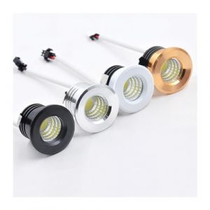 1 pi&egrave;ces Mini Spot LED Downlight COB 3W LED Spot 110V 220V projecteur int&eacute;rieur for plafond armoire vitrine Loft d&eacute;corations (Color : Silver, Size : Warm White 3000K) (XiaoNingNing, neuf)