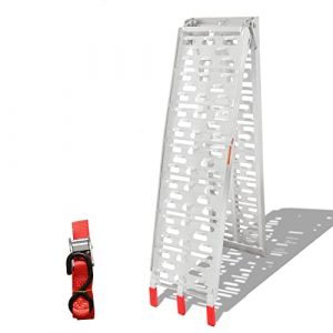 Herrselsam Rampe de chargement pliable en aluminium - 226 x 28 cm - Charge maximale : 340 kg - Antidérapante - 1 rampe en aluminium - Pour quad, voiture, vélo, moto (BlueHorizon Shop, neuf)