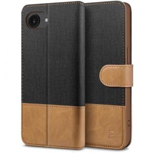 BEZ® Coque pour iPhone 16e, Etui pour iPhone 16e Housse en Cuir de Protection, Portefeuille en Cuir Polyuréthane, Crochet, Pochette pour Monnaie, Fermeture Magnétique, Noir (TheBlingZ., neuf)