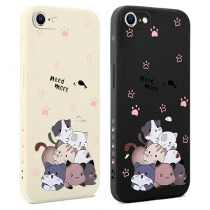 Coiwxmoi 2 Pièces Coque pour iPhone 16e 6,1 Pouces, Étui de Protection avec Aesthetic Design Motif, Antichoc Silicone TPU Anti-Rayures Housse Etui Bumper Cover pour iPhone 16e, Chat 03 (TERRA NOVA DISTRIBUTORS, neuf)