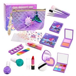 Huvqianu Coffret Maquillage Enfant | Jouet de Cosm&eacute;tiques Lavables pour,Set Cosm&eacute;tique pour - Pour Coiffeuse Maternelle F&ecirc;te Anniversaire Maison (jinckmz, neuf)
