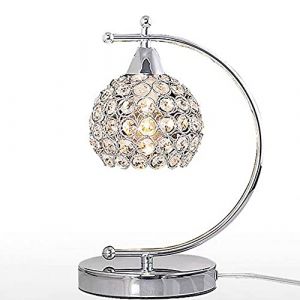 Mengjay Trade Lampe de Table en Cristal, abat-jour Lampe de chevet, Cristal de Mode Créatif Lampe de Table Argent avec Douille E27 pour la commode de bibliothèque chambre hôtel(pas d'ampoule)Argent (Mengjay, neuf)