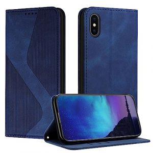 Fatcatparadise Coque pour iPhone XS Max, Coque iPhone XS Max (6,5 Pouces), Housse en Cuir PU Pochette Portefeuille Rabat Clapet Case Porte Carte Magn&eacute;tique Etui de Protection Flip Case (Bleu) (Oldwen, neuf)