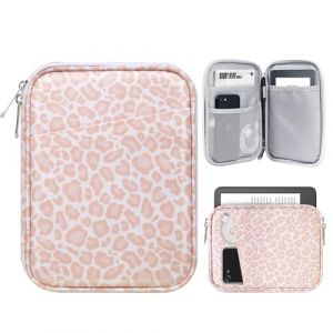 TiMOVO 6-7 Pouces Housse pour Tablette Kindle Paperwhite/Colorsoft Signature Edition, Housse Protectrice avec Pochette pour Kindle E-Reader/Oasis et Appareils Kobo, L&eacute;opard Rose (ZMSolution EU, neuf)