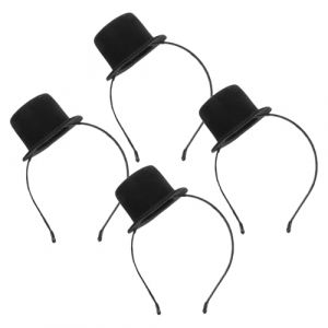 FOMIYES Lot de 4 Mini Serrage-T&ecirc;tes Chapeau Haut-de-Forme Noir Accessoire de T&ecirc;te Vintage Ann&eacute;es 20 Bandeau Coiffure pour F&ecirc;te Carnaval et &Eacute;v&eacute;nements &agrave; Th&egrave;me Serrage-T&ecirc;te Bibi Femme (Yaoys, neuf)