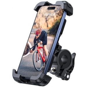 Lamicall Support Téléphone Vélo, Support Téléphone Moto - Support pour Guidon, 360° Rotation pour iPhone 15/14/13/12/11 Pro Max/Plus/Mini/XS X 8, Samsung S10 S9 S8, Huawei, 4.7-6.8” Smartphones (LamicallDirect, neuf)