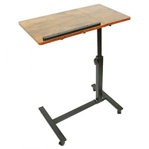 Table d'appoint légère, de lit médicalisé,Bureau Informatique, Bureau Gaming, Roulante Canapé pour Ordinateur Portable Hauteur Pliante avec 4 roulettes,60 * 34.5 58-90cm (Hechheu, neuf)