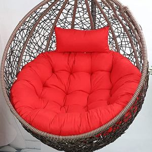 Balancelle en forme d'&oelig;uf avec support et coussin - Fauteuil &agrave; bascule pour relaxation int&eacute;rieur/ext&eacute;rieur, 105x90 cm (GWL88FF, neuf)