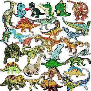 Woohome Patch Thermocollant, 32 PCS Dinosaure Autocollant de Patch Dinosaure Ecusson Thermocollant ou Ecusson à Coudre pour Vêtement T-Shirt Jeans Veste, Patches à Repasser (CXiong, neuf)
