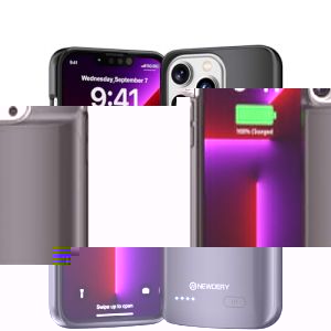 NEWDERY Coque de Batterie pour iPhone 13/13 Pro & 14/14 Pro 4800mAh Slim Housse de Protection de Charge Portable Rechargeable Extended Power Chargeur Case pour iPhone 13/13 Pro & 14/14Pro (6,1&rdquo;) (ANSEN-FR, neuf)