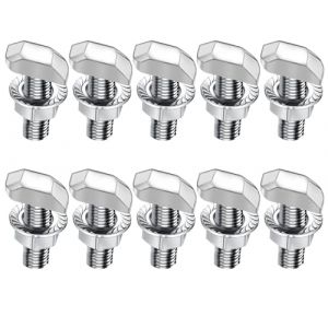 Lot de 10 vis &agrave; t&ecirc;te marteau M6 x 16 - En acier inoxydable A2-70 - Avec &eacute;crous &agrave; dents de blocage - &Eacute;crous &agrave; bride - Vis &agrave; double filetage M6 - Pour rail de montage solaire PV, serre et profil en (business_kc, neuf)