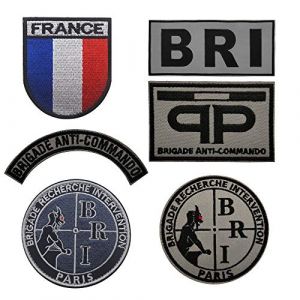 &Eacute;cusson brod&eacute; avec crochet et boucle au dos - Motif unit&eacute; anti- - France Paris - BRI/Brigade Anti-Commando (BestMii, neuf)