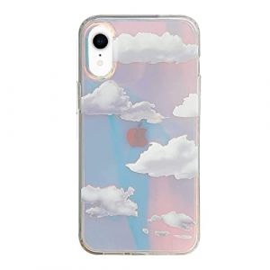 Asgens Compatible avec la Coque Laser iPhone XR 6.1 Pouces, Nuage Motif Iridescent Bling Briller Le Luxe Coque Mince TPU et PC Dur de Protection pour iPhone XR 6.1" Filles Femmes (TRD Direct, neuf)