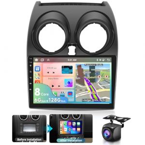 6G&128G 8-Core,VECHTEL 9" Autoradio pour Nissan Qashqai J10 2006-2016(avec &eacute;cran de Navigation) avec CarPlay Android Auto sans Fil,DSP,Autoradio Bluetooth,RDS/FM Radio,Navi Wi-FI/cam&eacute;ra de recul AHD (VECHTEL, neuf)