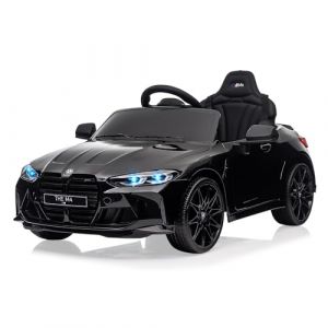 Voiture &Eacute;lectrique Enfant BMW 12V avec T&eacute;l&eacute;commande 2.4GHz - Voiture de Sport sous Licence BMW M4 avec Si&egrave;ge Cuir, Phares LED, Musique - pour Enfants 3+ Ans（Noir） (GIZMOJOY TRADE, neuf)