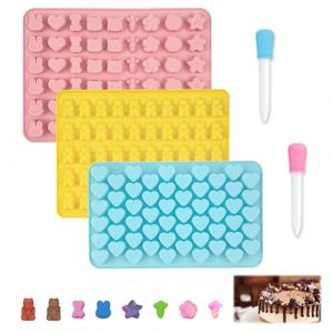 Realjoy 3 Pi&egrave;ces Moules &agrave; Bonbons En Silicone vec 2 Compte-Gouttes,R&eacute;utilisable Moule Ourson Silicone Gummies avec 11 Formes Mignonnes pour le Chocolat DIY, les Gla&ccedil;ons, les Biscuits, la Gel&eacute;e (Zhenle Fishing Tackle Company, neuf)