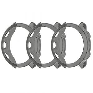 MWOOT Paquet de 3 Étui Protection Compatible Avec Montre Intelligente Course GPS Garmin Forerunner 55, Housse Protection Silicone Antichoc pour Étui Protection Montre Intelligente Noir (vetpw, neuf)