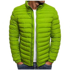 G&eacute;n&eacute;rique Doudoune Homme Legere et Chaude Hiver Veste Chic sans Capuche Col Mao Manteaux Court D&eacute;contract&eacute;e Blousons Zipp&eacute;e Couleur Unie avce Poches Automne Jacket 03 Vert M (TYHONEYS, neuf)