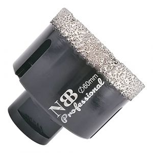 NBB Scie cloche diamant brasé sous vide avec M14, pour le forage à sec ou humide de manière professionnelle sur porcelaine dure, céramique, carrelage, granit, pour meuleuse d'angle (Dia.60mm) (EASTAR SUPER HARD TOOLS S.L., neuf)