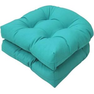 Lot de 2 coussins en forme de U pour canap&eacute;,coussin de chaise de rechange en rotin,coussin de si&egrave;ge en osier,coussin de chaise pour int&eacute;rieur/ext&eacute;rieur,coussin de chaise de patio-Lake Blue||48*48CM (There's a bright future for everyone, neuf)