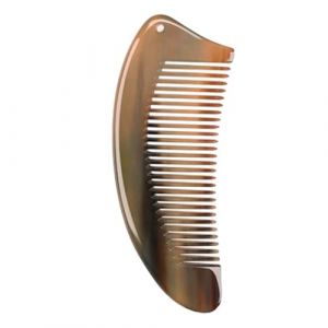 Peigne antistatique &ndash; Peigne &agrave; cheveux en corne naturelle &agrave; dents larges de 18 x 5 x 0,8 cm, outil de massage de barbe en corne de b&oelig;uf fait &agrave; la main, accessoire de coiffure pour soins du cuir chevel (AeroArcade, neuf)