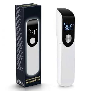 Thermom&egrave;tre Frontal Bebe et Adultes, Thermom&egrave;tre Frontal Infrarouge Sans Contact avec Alerte Fi&egrave;vre, &Eacute;cran LCD, Lecture Instantan&eacute;e, ℃ / ℉, Thermometre Num&eacute;rique (Blanc) (suqianshiyousilijiancaiyouxiangongsi, neuf)