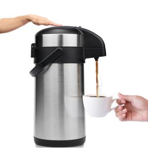 Vondior Airpot - Carafe à pompe - 4 l - Carafe à café isolée professionnelle en acier inoxydable - Bouteille isotherme - Convient pour les boissons de fête (Project Blam LLC, neuf)