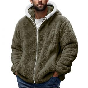 Veste Polaire Homme Chaude Polaires Grande Sweat Zipp&eacute; Classe Cher Manteau Hiver Militaire Blouson Hiver Hoodies Coupe Vent Homme Imperm&eacute;able Men Blouson XL (YUOCHE, neuf)