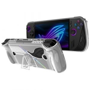 TXWLLIU &Eacute;tui de Protection en Silicone pour ASUS ROG Ally X 2024, Fin et Ajust&eacute;, avec Support, Antichoc et R&eacute;sistant aux Rayures, Compatible avec Les Accessoires ASUS ROG Ally X, Transparent (CIUFU RELAUR, neuf)