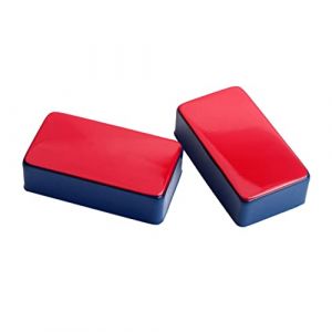 YARNOW 2Pièces Couverture Laiton pour Pickups de Guitare Électrique Design Rouge et Bleu Protection Anti-corrosion pour Humbucker et Simple Bobine Compatible avec Guitares (Karrymao, neuf)