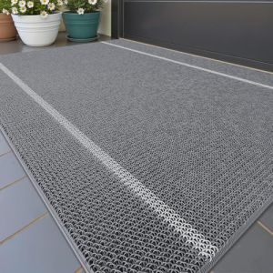 Color G Paillasson Extérieur, Tapis Exterieur Entree Robuste Antidérapant, Lavable, Essuyer Chaussure, Anti-Poussière, Tapis de Porte Extérieur Imperméable pour Entrée, Balcon, Jardin, 90x150 cm, Gris (ColorG, neuf)