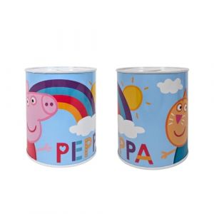 My sweety pop – Tirelire en métal Peppa Pig Bleu – Ecole – Rangement pièces – 12 cm – Idée Cadeau (Mon jouet préféré, neuf)