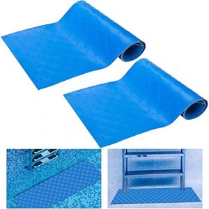 2 Pièces Polychlorure de Vinyle (PVC) Tapis Échelle avec Tapis d’étape Piscine, Grand, antidérapant, Protection de Texture pour la Doublure et Les escaliers de piscines Hors Sol 90x23cm (GIONAR-FR, neuf)