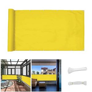 QINGLV Brise Vue 60x300cm Clôture De Protection De La Vie Privée Opaque Imperméable Toile Brise Vue Balcon pour Terrasse, Jardin, Piscine, Patio, Bordure -Jaune (YuLinASiYaKuaTouShangMaoYouXianGongSi, neuf)