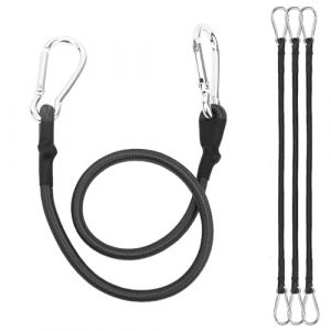 LangRay Tendeurs Elastique vec Crochets, Cordon Élastique avec Mousqueton, Sangle Sandow Elastique Tendeurs de Fixation pour Bâches Tente Bagages Voile d'ombrage Vélo, Noirs (4pcs 60cm) (LangTek, neuf)