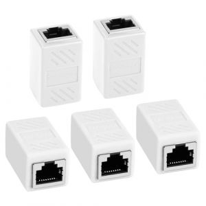 AXFEE Coupleur RJ45, 5 Pi&egrave;ces Ethernet Raccord RJ45, Connecteur Cat7, Cat6, Cat5, Cat5e Compatible avec c&acirc;bles r&eacute;seau Femelle vers Femelle (Ouuze, neuf)